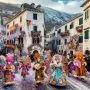 A festive winter carnival scene in the historic town of Kotor Montenegro 90x90
